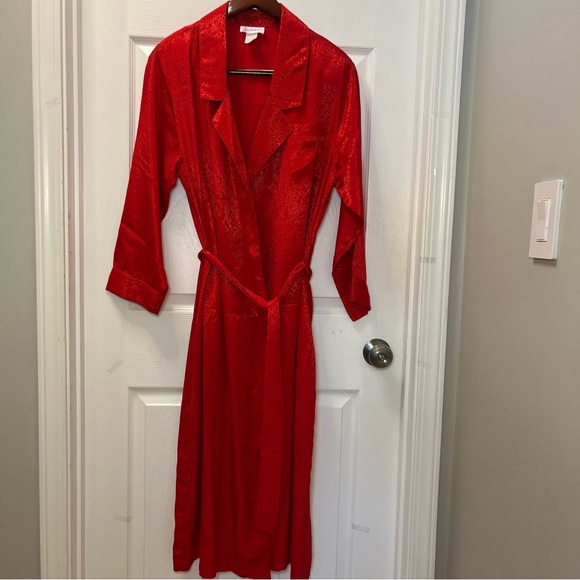 Frederick’s of Hollywood Vintage Red Satin Wrap Robe - Women Intimates Medium - Picture 12 of 12